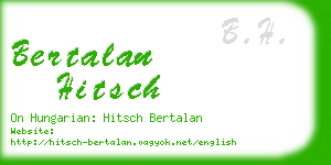 bertalan hitsch business card